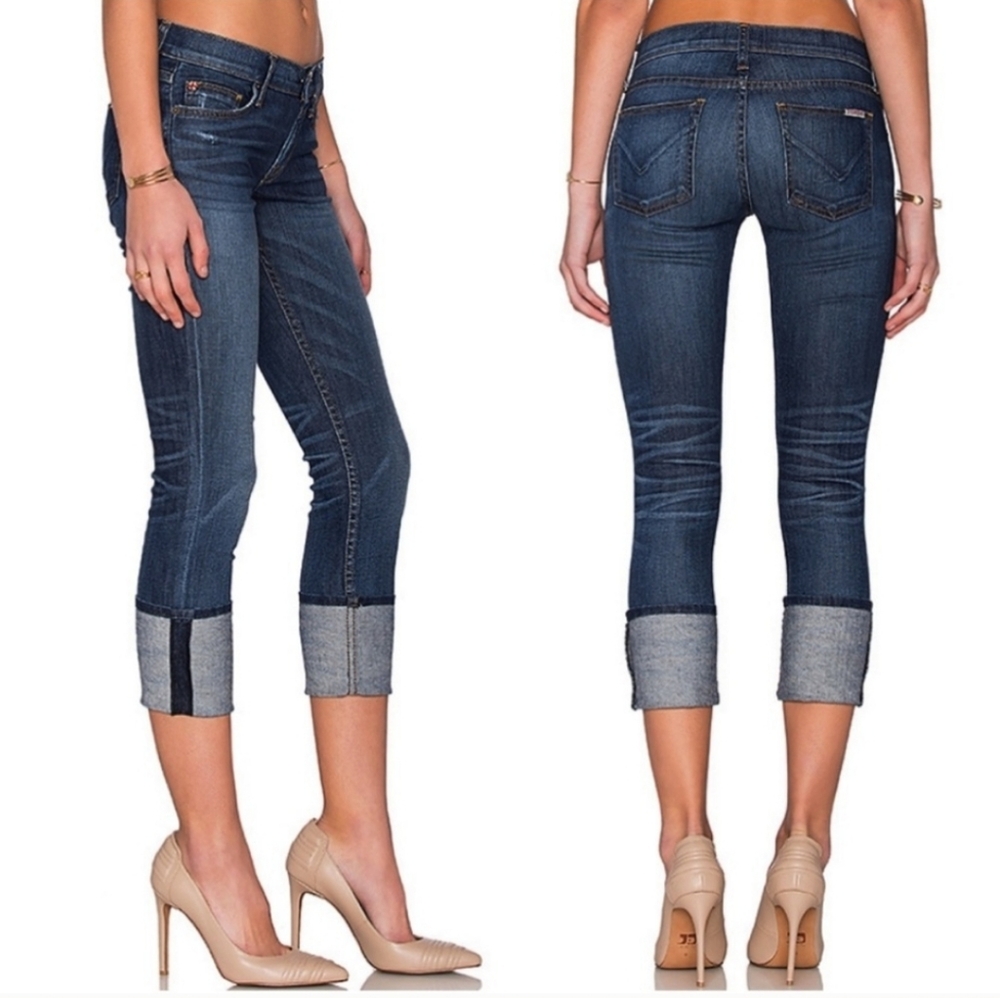Hudson "Muse" Crop Skinny Jeans with 5" Cuff